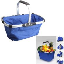 New Arrival Waterproof Foldable Eco-friendly Reusable Shopping Bag Grocery Basket Blue